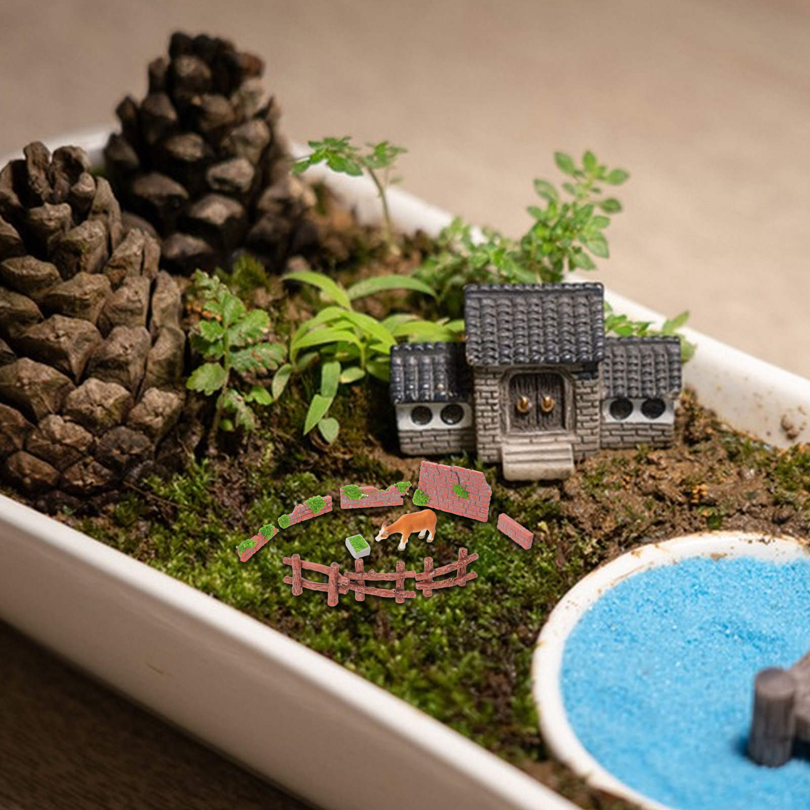 16 قطعة من أسوار الحدائق المصغ - مراجعة Bonsai Garden Landscape Design وسعره