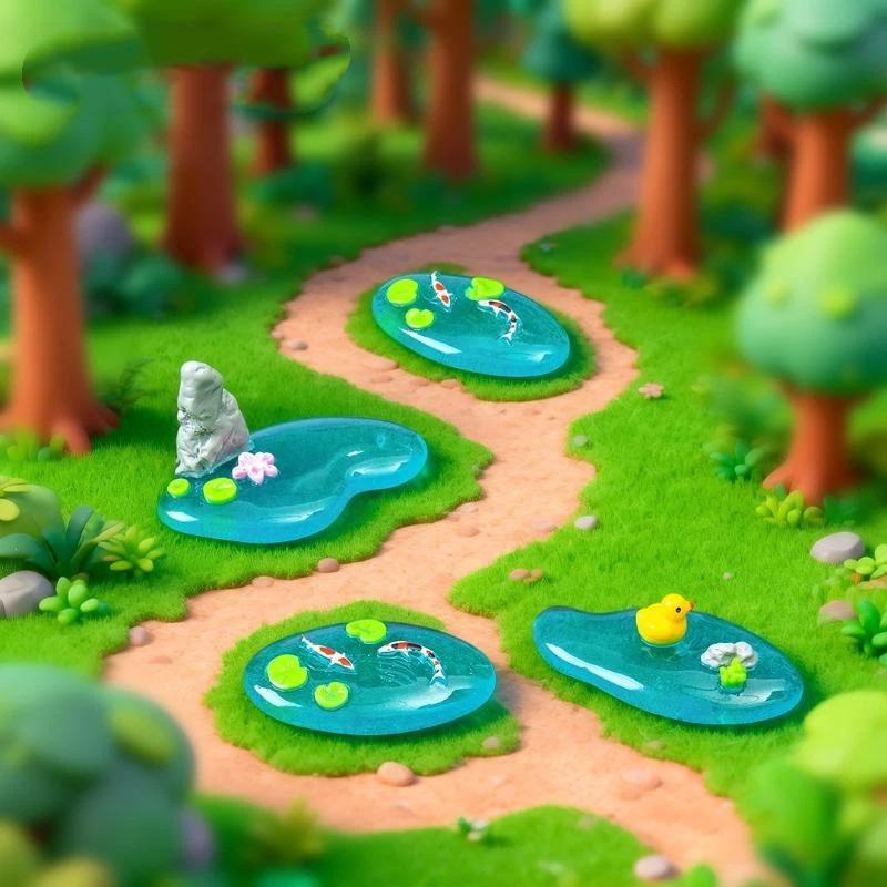 زينة صغيرة من الراتنج لحوض الأ - مراجعة Bonsai Garden With Koi Pond وسعره