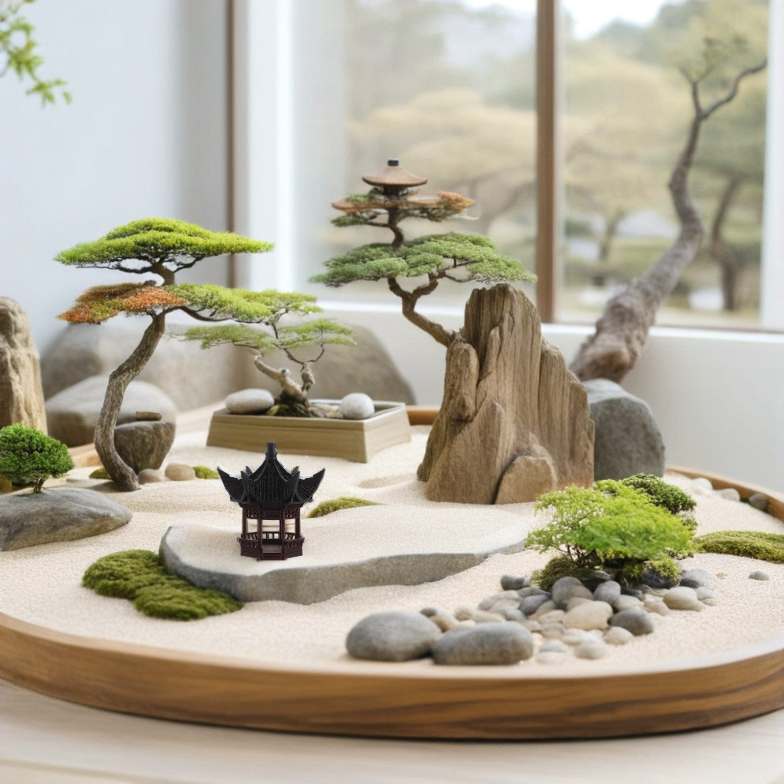زينة منظر طبيعي على شكل باغودا - مراجعة Bonsai Garden Landscape Design وسعره